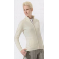 Ladies Monterey Club Cotton/Acrylic Zip Front Cardigan Sweater
